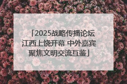 2025战略传播论坛江西上饶开幕 中外嘉宾聚焦文明交流互鉴