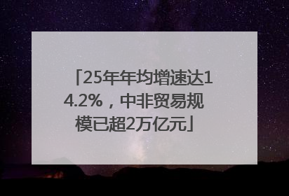 25年年均增速达14.2%，中非贸易规模已超2万亿元