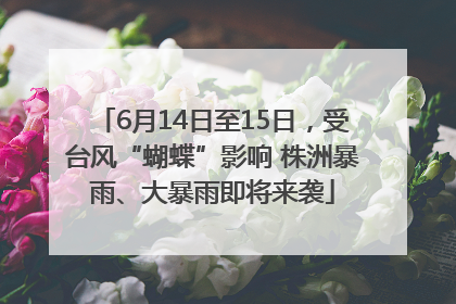 6月14日至15日，受台风“蝴蝶”影响 株洲暴雨、大暴雨即将来袭