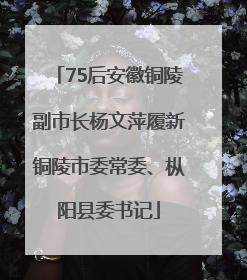 75后安徽铜陵副市长杨文萍履新铜陵市委常委、枞阳县委书记