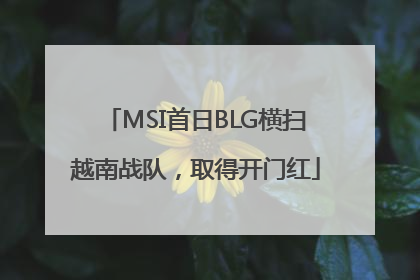 MSI首日BLG横扫越南战队，取得开门红